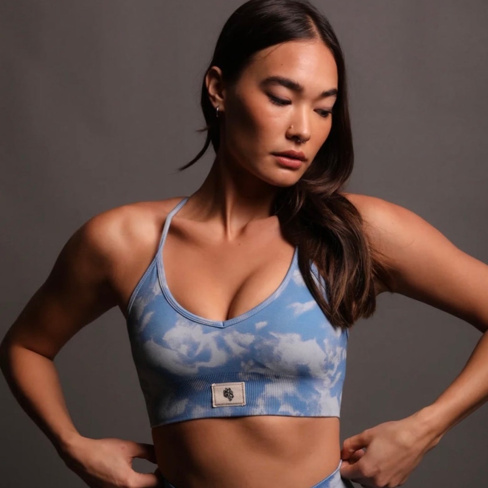 Darc Sport “ LOS ANGELES FORVER” Big LA Blue Marble Sports Bra